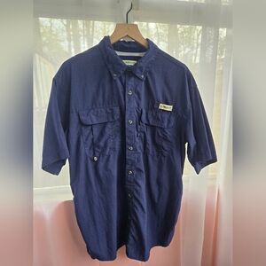Magellan Outdoors Men’s Short-Sleeve Button-Down Shirt - Navy Blue